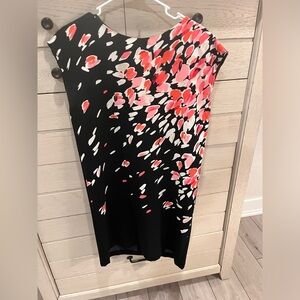 Black with pink floral print dress